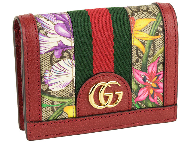 GGキャンバス グッチ GUCCI 財布 折財布 二つ折り 花柄 アウトレット