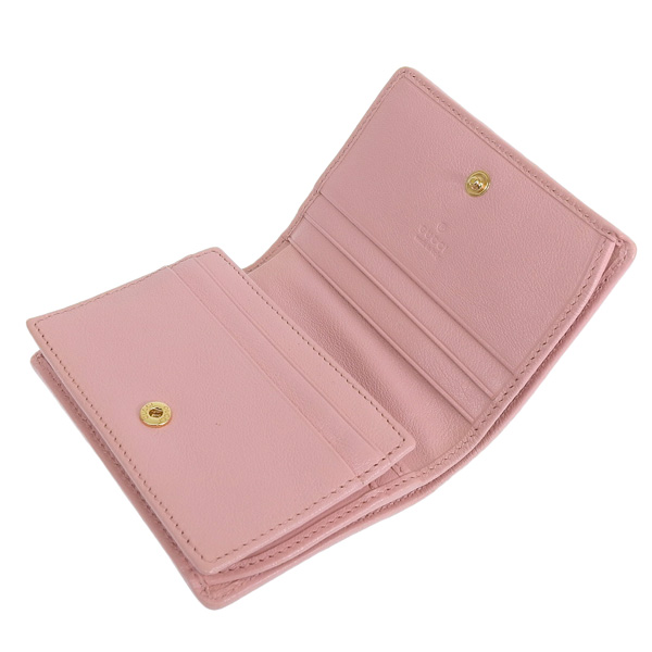 GUCCI レザー 二つ折り財布 レッド