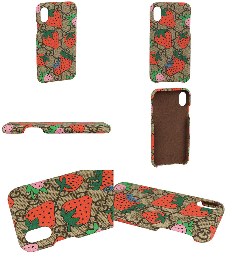 GUCCI - グッチ iPhone X/XSケース GGスプリーム ストロベリー 587678 GUCCI グッチ iPhone X XS ケース 携帯ケース スマホケース