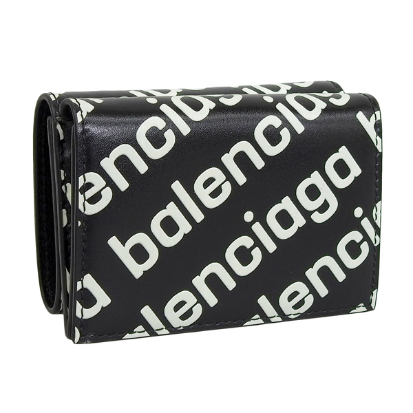 BALENCIAGA バレンシアガ 三つ折り財布 型押しレザー Hourglass