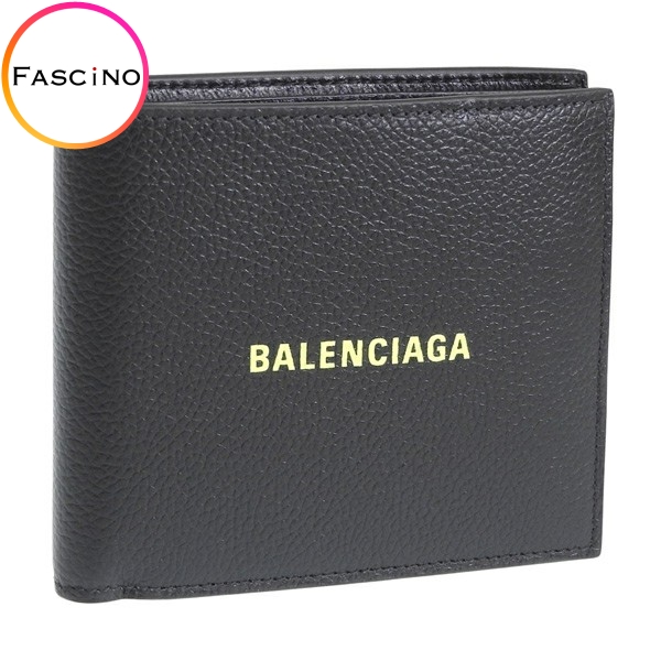 バレンシアガ 財布 メンズ 二つ折り財布 札入れ アウトレット レザー ブラック 59454913MR31072 BALENCIAGA