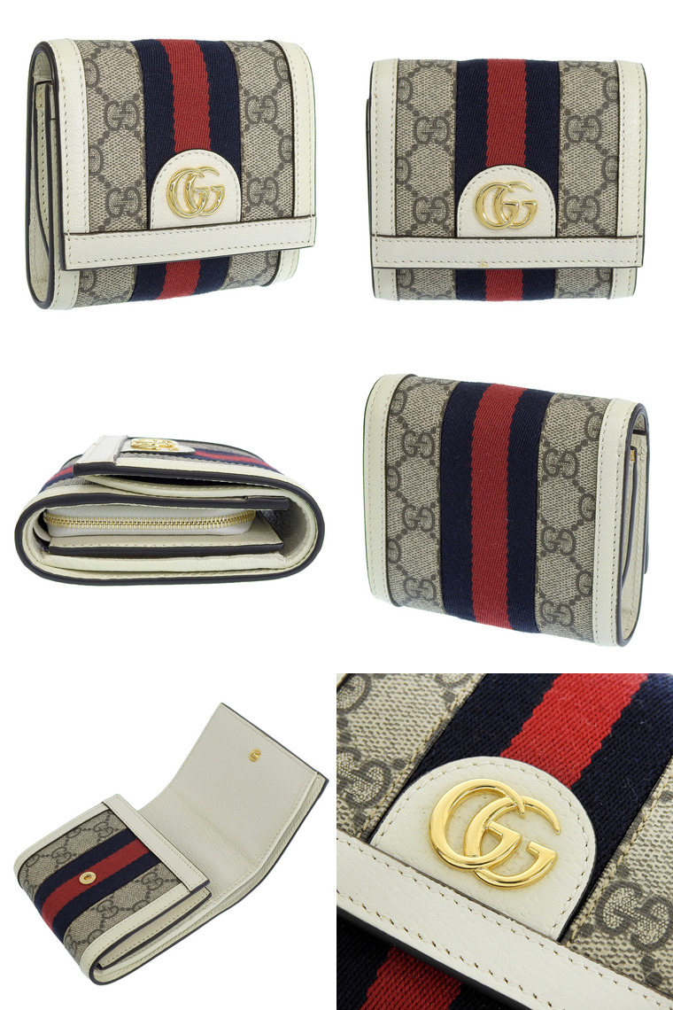 GUCCI（グッチ） 財布 レディース 二つ折り財布 アウトレット ベージュ