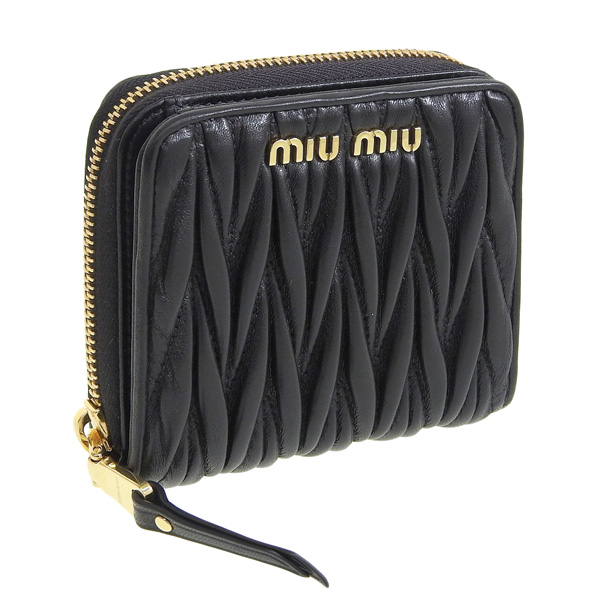 ミュウミュウ miumiu 財布 折財布 二つ折り 財布 ブラック