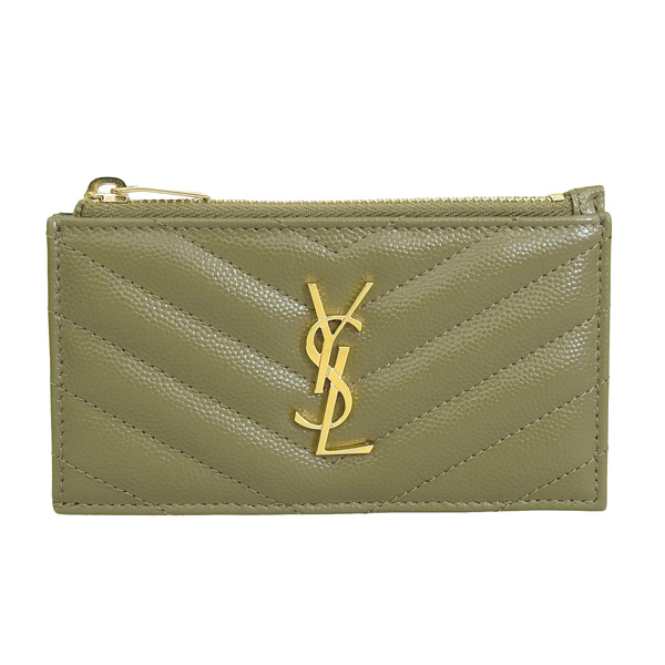 サンローラン フラグメントケース レディース アウトレット カードケース カード入れ レザー グレー YSL 607915 SAINT LAURENT