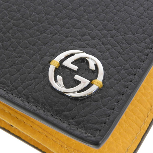 GUCCI 長財布 メンズ GUCCI（グッチ） 財布 長財布 二つ折り 財布 レザー ブラック イエロー