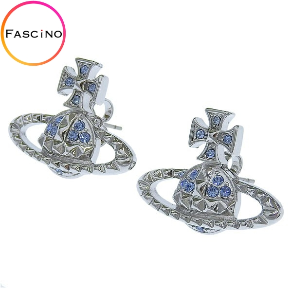 ヴィヴィアンウエストウッド アクセサリー レディース ピアス シルバーブルー MAYFAIR BAS RELIEF EARRINGS 6201002902W388MY VIVIENNE WESTWOOD｜riverall-men