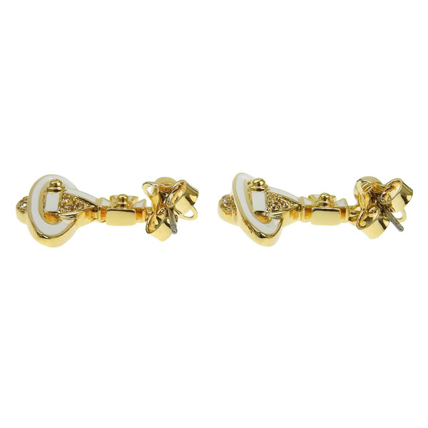 【並行輸入品】ヴィヴィアンウエストウッド アクセサリー レディース ピアス アウトレット ゴールドホワイト NEIL MINI BAS RELIEF EARRINGS 6202014L02R281_3