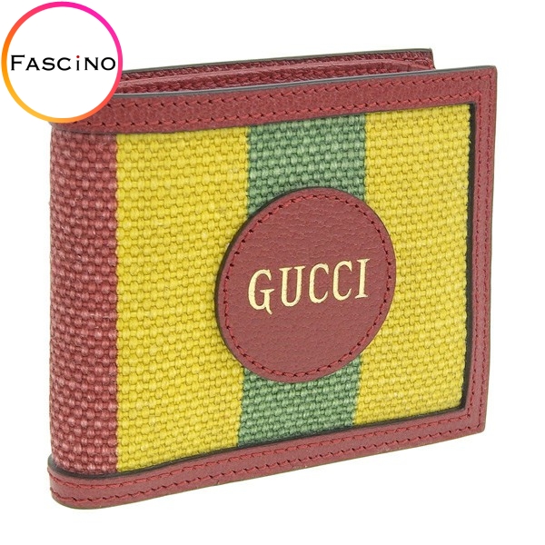 グッチ GUCCI 財布 折財布 二つ折り 財布 キャンバス レザー レッドマルチ メンズ 6256002bvat アウトレット ショッパー付き