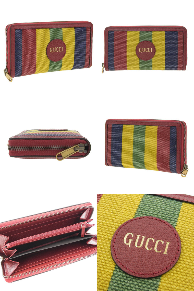 GUCCI（グッチ） 長財布 財布 キャンバス パッチタグブルー レッド