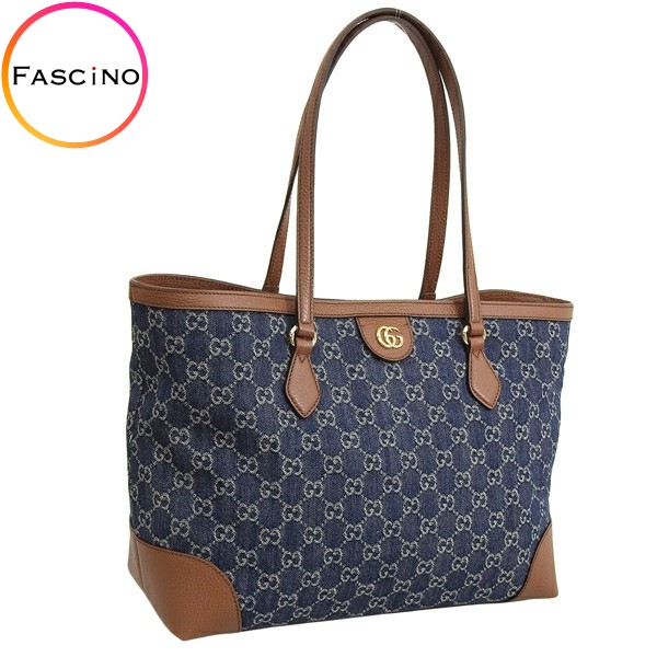 グッチ バッグ レディース トートバッグ アウトレット デニム×ブラウン HANDBAG OPHIDIA 6316852KQGG8375 GUCCI