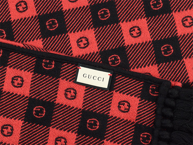 グッチ GUCCI マフラー ストール チェック柄 格子柄 アウトレット