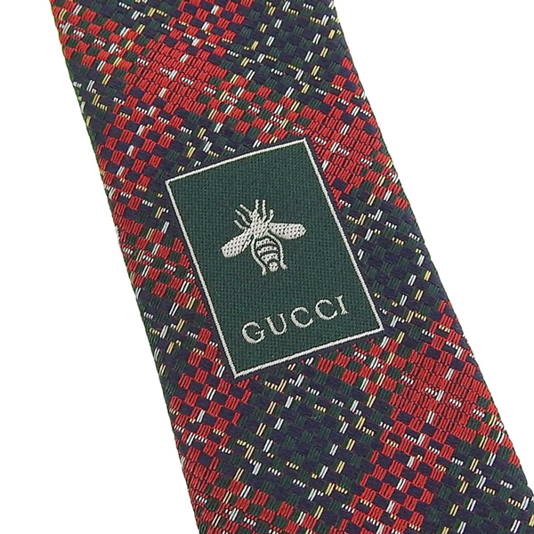 GUCCI（グッチ） ネクタイ メンズ アウトレット チェック柄 148×7