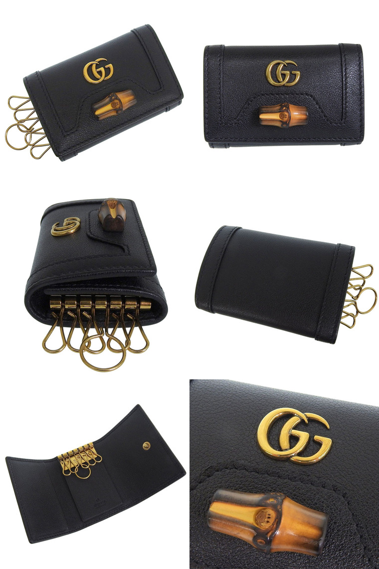『極美品』♡GUCCI ブラックレザー キーケース箱付き GUCCI（グッチ） キーケース 6連 レディース アウトレット レザー