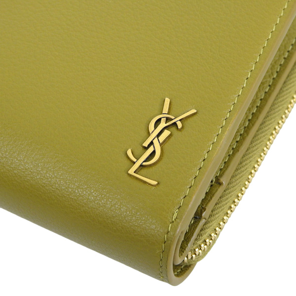 YSL オリーブグリーン 二つ折り財布 Yves Saint Laurent サンローラン パリ 財布 二つ折り