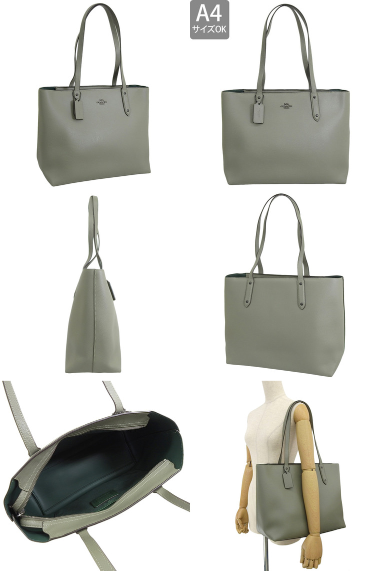 COACH オリーブグリーン レザーバッグ coach オリーブグリーン レザー ハンドバッグ