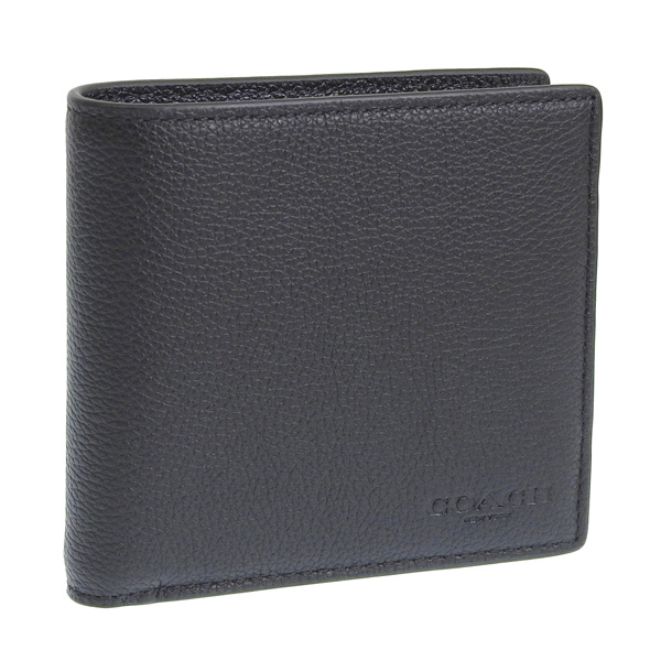 COACH コーチ 財布 メンズ 二つ折り財布 アウトレット レザー 75003BLK 