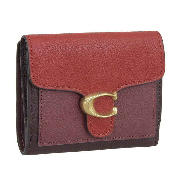 新品】COACH(コーチ)ワイン レッド シグネチャー レザー 折り財布