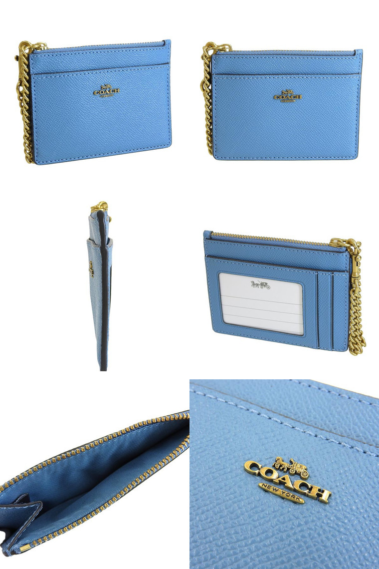 COACH（コーチ） カードケース 定期入れ パスケース ブルー レディース