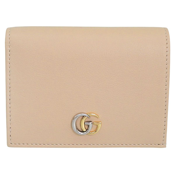 GUCCI 二つ折り財布 ベージュ/ネイビー GUCCI（グッチ） 財布 レディース 2つ折り 折財布 コンパクト