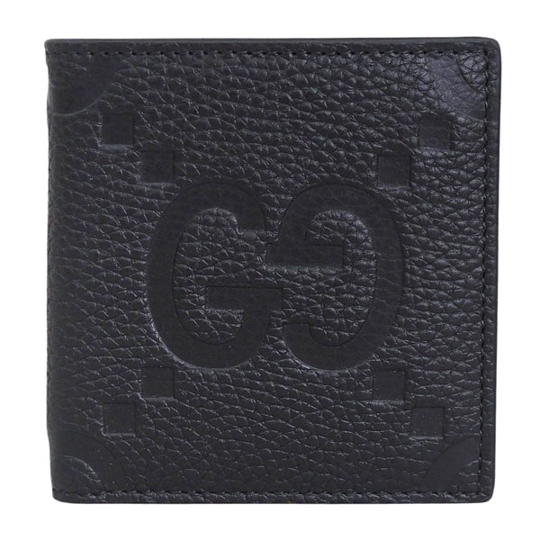 グッチ 財布 メンズ 2つ折り 折財布 コンパクト アウトレット レザー ブラック 816956AABY01000 GUCCIの画像