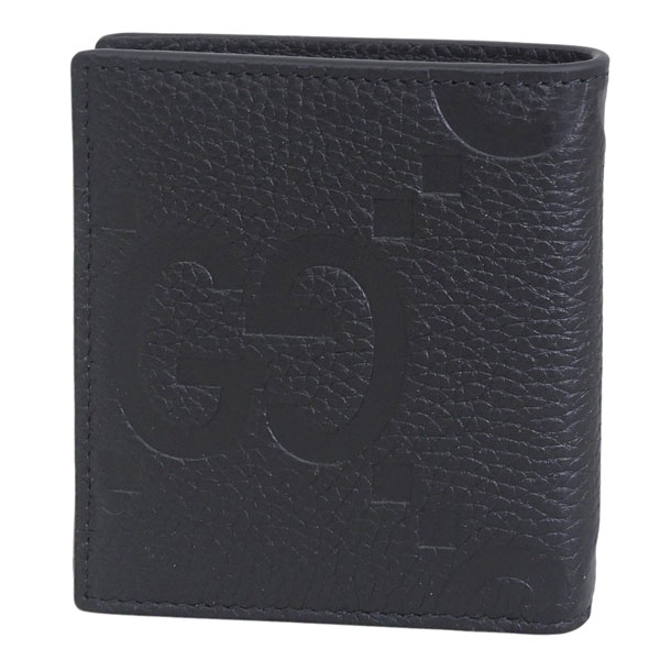 グッチ 財布 メンズ 2つ折り 折財布 コンパクト アウトレット レザー ブラック 816956AABY01000 GUCCIの画像