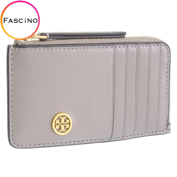 トリーバーチ 小物 レディース カードケース レザー グレージュ ロビンソン ROBINSON TOP ZIP CARD CASE 87162 082 TORY BURCH ショッパー付き :87162 082:FASCINO(ファッシノ)