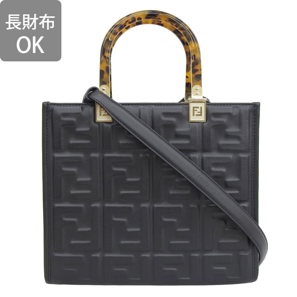✨極美品✨フェンディ ショッピングバッグ スモール 2way ロゴ レザー 黒 8bh394amcvf0kurb.jpg