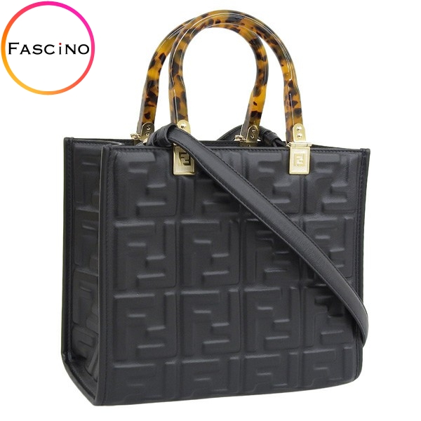 フェンディ トートバッグ ショルダーバッグ 2WAY レディース レザー ブラック SUNSHINE SMALL 8BH394AMCVF0KUR FENDI :8bh394amcvf0kur:FASCINO(ファッシノ)