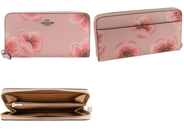 COACH（コーチ） 財布 長財布 ラウンドファスナー 花柄 アウトレット