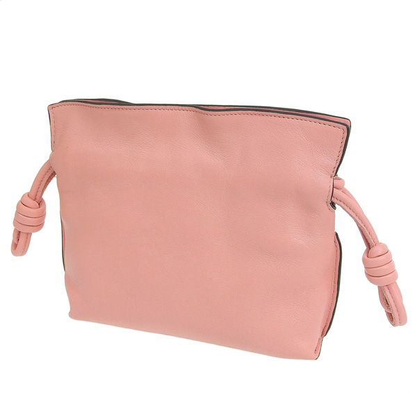 LOEWE ピンク レザー クラッチバッグ ロエベ フラメンコクラッチ ナノ レザー チェーンショルダー