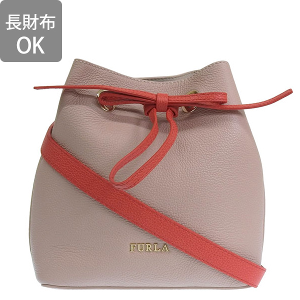 新品未使用FURLA COSTANZA 巾着バッグ NEW FURLA Costanza Black Leather Small Bucket Drawstring Tote Bag