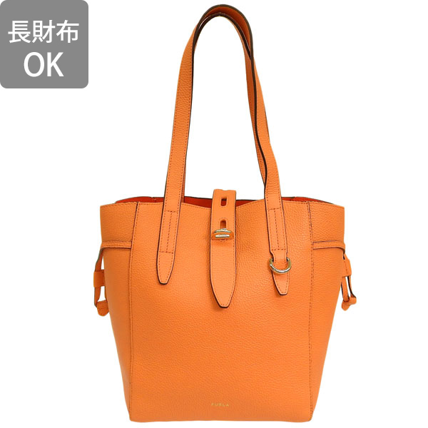 FURLA MEN GIOVE XL オレンジ レザー トートバッグ FURLA（フルラ） バッグ レディース トートバッグ アウトレット レザー