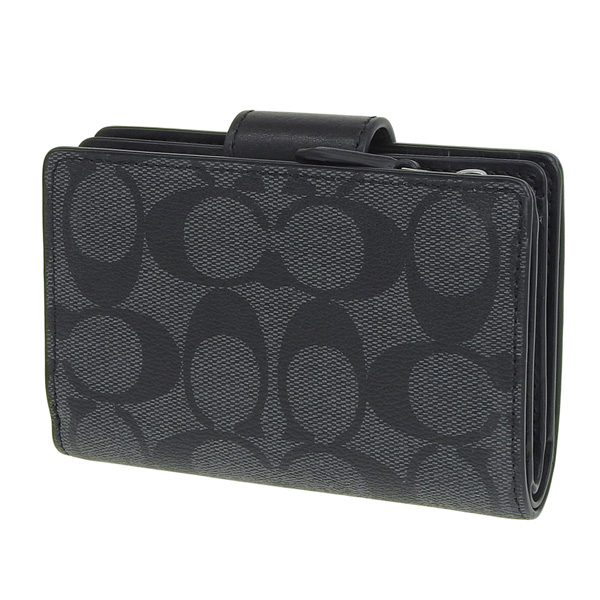 COACH コーチ 二つ折り財布 ブラック COACH（コーチ） 財布 折財布 二つ折り 財布 レザー ブラック