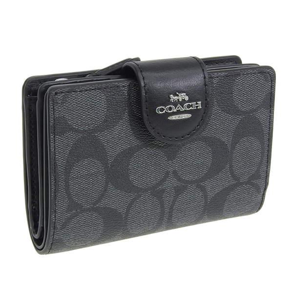 COACH（コーチ） 財布 折財布 二つ折り 財布 レザー ブラック
