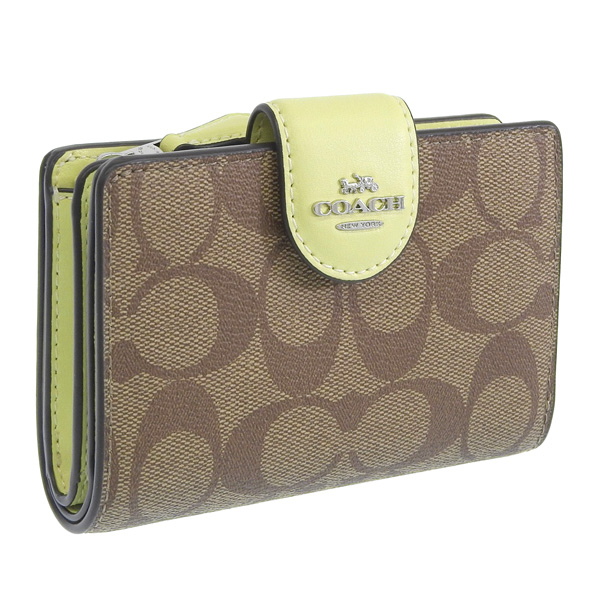 COACH（コーチ） 財布 レディース 二つ折り財布 アウトレット カーキ
