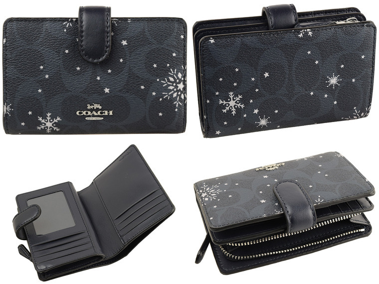 COACH（コーチ） 財布 折財布 二つ折り シグネチャー スノーフレーク柄