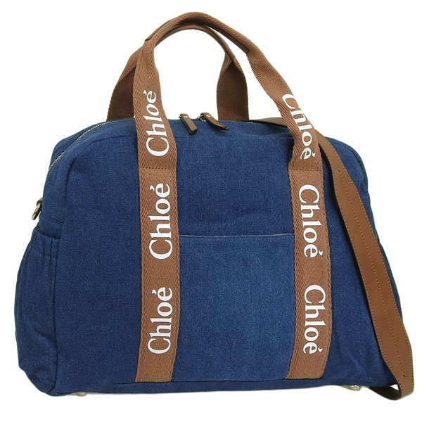 クロエ バッグ レディース トートバッグ ショルダーバッグ マザーズバッグ コットン デニムブルー SAC A LANGER C20376 Z10 Chloe KIDS クロエキッズ A4対応 | Chloe