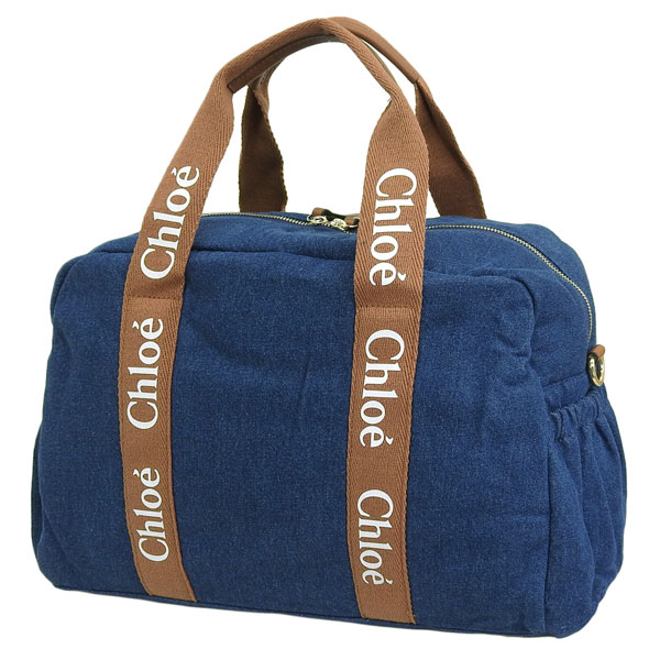 クロエ バッグ レディース トートバッグ ショルダーバッグ マザーズバッグ コットン デニムブルー SAC A LANGER C20376 Z10 Chloe KIDS クロエキッズ A4対応 | Chloe | 03