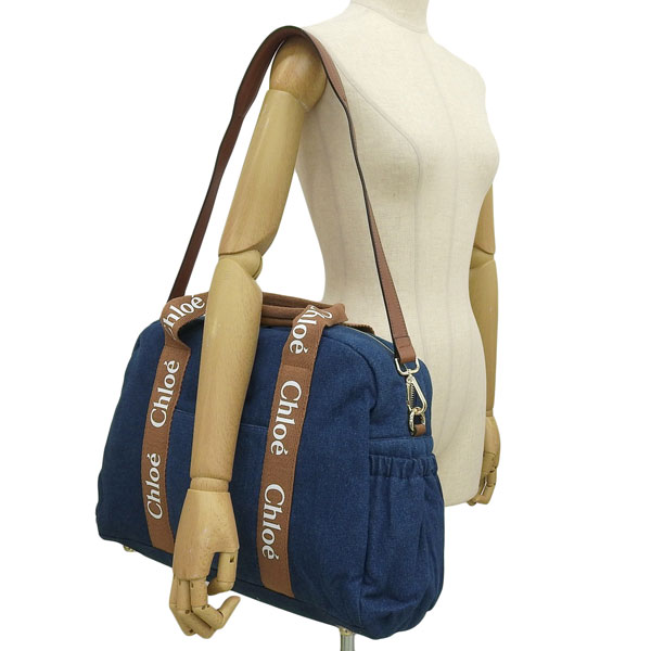 クロエ バッグ レディース トートバッグ ショルダーバッグ マザーズバッグ コットン デニムブルー SAC A LANGER C20376 Z10 Chloe KIDS クロエキッズ A4対応 | Chloe | 05