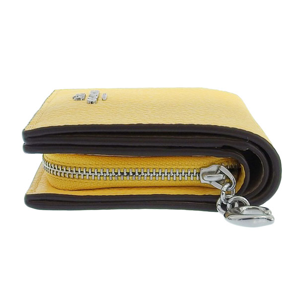 新品 コーチ COACH 2つ折り財布 SNAP WALLET イエロー シルバー COACH（コーチ） 財布 レディース 2つ折り 折財布 コンパクト