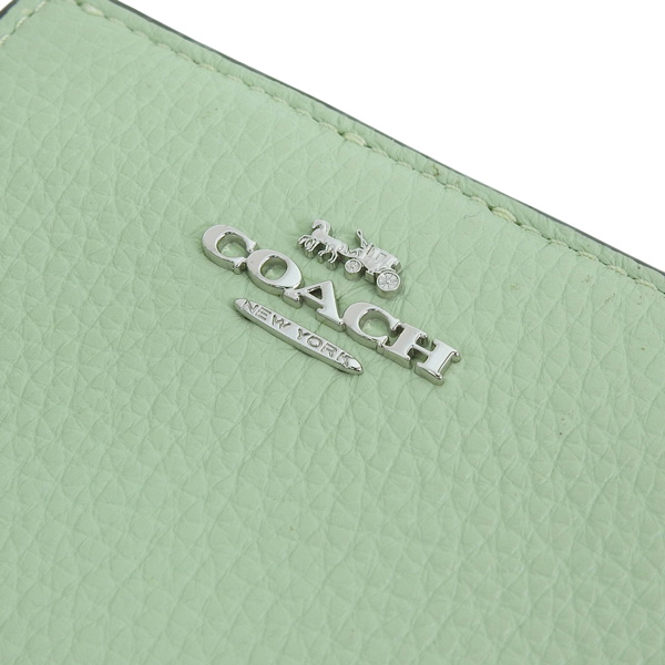 【超美品】COACH 二つ折り財布 コンパクト レザー ミント×グレー 未使用】 COACH（コーチ） 財布 レディース 2つ折り 折財布 コンパクト