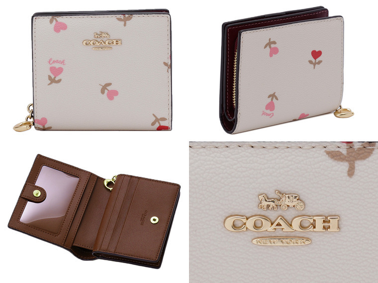 COACH（コーチ） 財布 折財布 二つ折り ハート 花柄 アウトレット