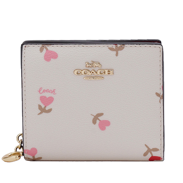 新品コーチ二つ折り財布 ハート柄 シグネチャー COACH（コーチ） 財布 折財布 二つ折り ハート 花柄 アウトレット
