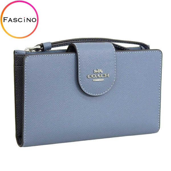 コーチ 財布 レディース 長財布 アウトレット 折財布 レザー ブルー XGRN TECH WALLET C2869SVIN COACH :c2869svin:FASCINO(ファッシノ)