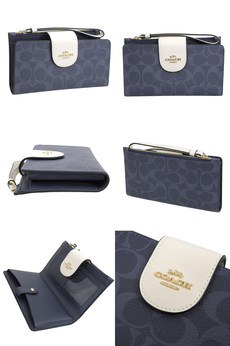 COACH（コーチ） 財布 レディース 二つ折り アウトレット デニムマルチ