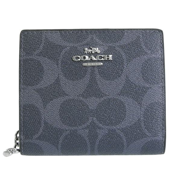 COACH（コーチ） 財布 レディース 二つ折り財布 アウトレット ネイビー