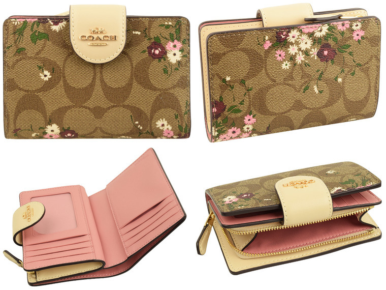 コーチ COACH 二つ折り財布 シグネチャー 花柄 アウトレット ...