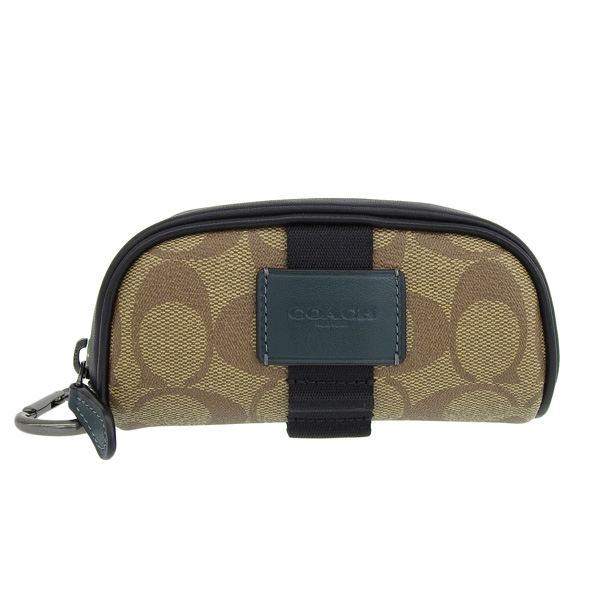 COACH（コーチ） ゴルフボールケース ポーチ バッグ カーキ ブラック