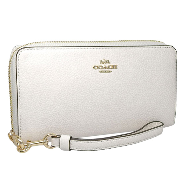 COACH コーチ 財布 長財布 ラウンドファスナー レザー ホワイト