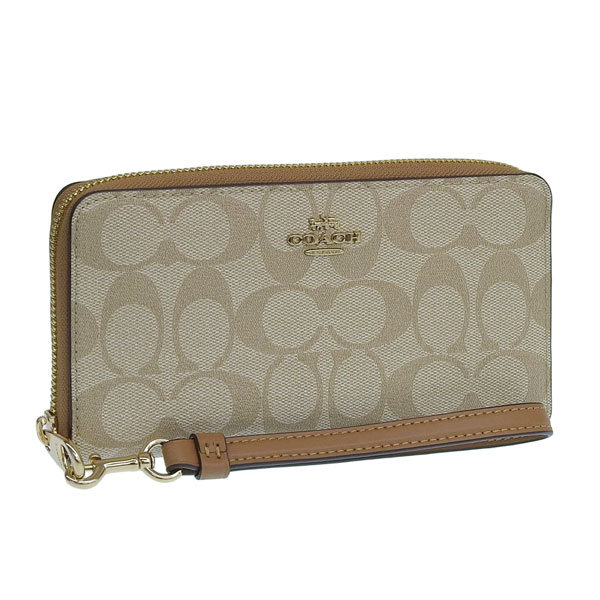 新品 COACH コーチ 長財布 サドル COACH（コーチ） 国内発送 財布 レディース 長財布 ペブルド レザー